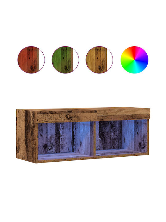 Шкаф за телевизор с LED Осветление Old Timber Д80xШ30xВ30см