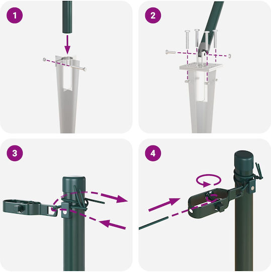 vidaXL Poartă de Gard din Metal în Culoarea Verde x32cm