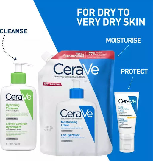 CeraVe Moisturising Moisturizing Lotion Body with Hyaluronic Acid for Dry/Very Dry & Sensitive Skin 473ml