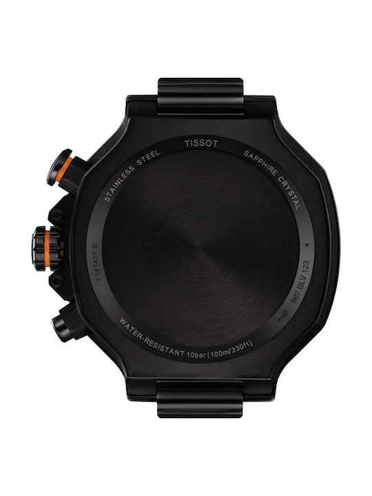 Tissot T-sport T-race Часовник Хронограф Батерия с Оранжев Каучукова Каишка
