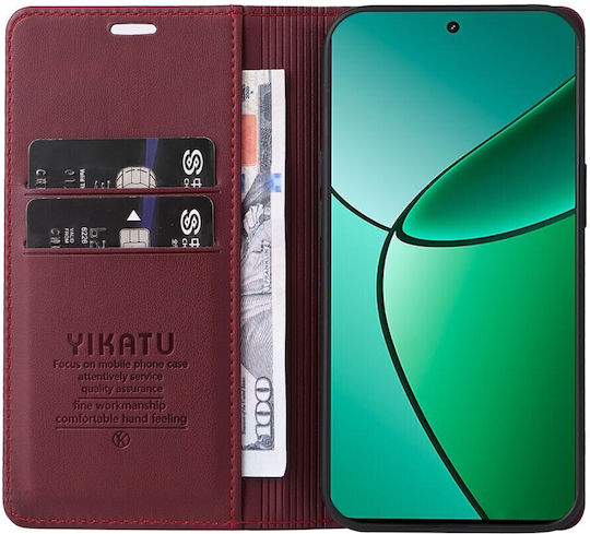 Yikatu Book Piele artificială / Silicon Roșu (Realme 12+)