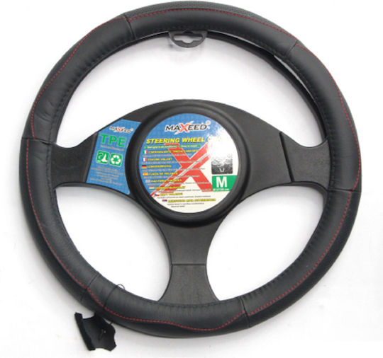 Maxeed Auto-Lenkradabdeckung mit Durchmesser 37cm Leder Schwarz