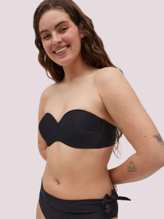Strapless Bikini Top B Cup With Padding Black