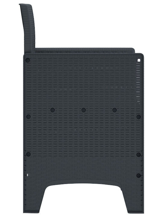 Outdoor-Sessel Kunststoff Charcoal 2Stück 53x49x85εκ.