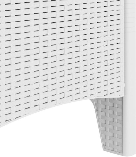 Outdoor Armchair Plastic White, Light Grey with Cushion 2pcs 53x49x85cm