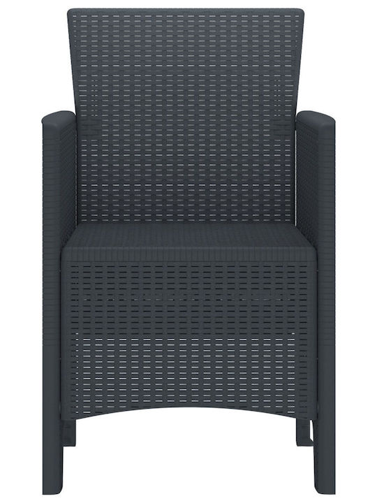 Outdoor-Sessel Kunststoff Charcoal 2Stück 53x49x85εκ.