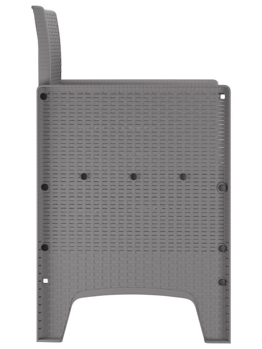 Fotoliu de exterior Rattan Gri deschis cu pernă 2buc 53x49x85cm