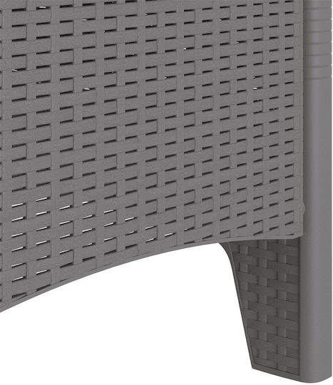 Outdoor Armchair Polypropylene Light Grey And Cream with Cushion 2pcs 53x49x85cm