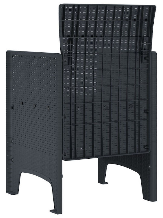 Fotoliu de exterior Rattan Cărbune de lemn 4buc 53x49x85cm