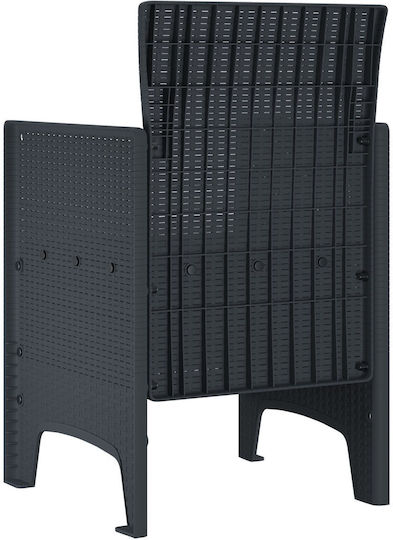 Outdoor Armchair Rattan Anthracite 4pcs 53x49x85cm