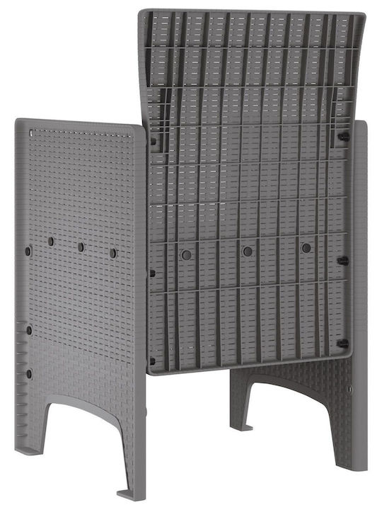 Fotoliu de exterior Rattan Gri deschis cu pernă 2buc 53x49x85cm