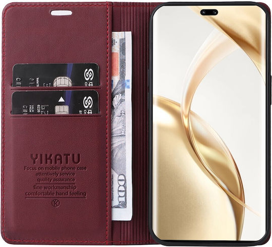 Yikatu Книга Изкуствена кожа / Силикон Червен (Honor 200 Pro)