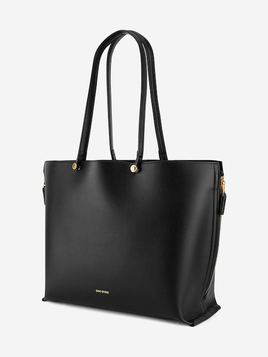 Leather Women's Bag Shopper Shoulder Black