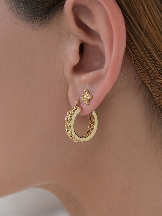 Earrings Hoops made of Gold 14K