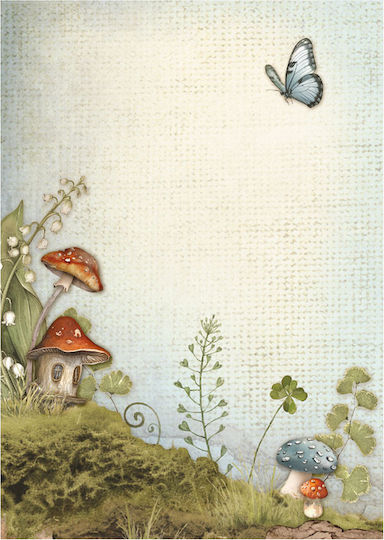 Set de 8 hârtii de orez pentru decoupage Stamperia 10,5×14,8cm Hidden Grove