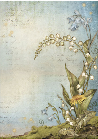 Set de 8 hârtii de orez pentru decoupage Stamperia 10,5×14,8cm Hidden Grove