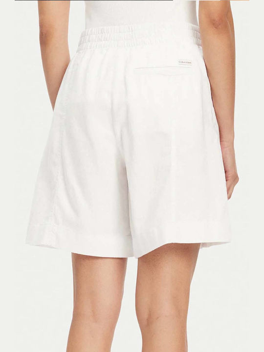 Soft Γυναικείο Λινό Σορτς Brilliant White