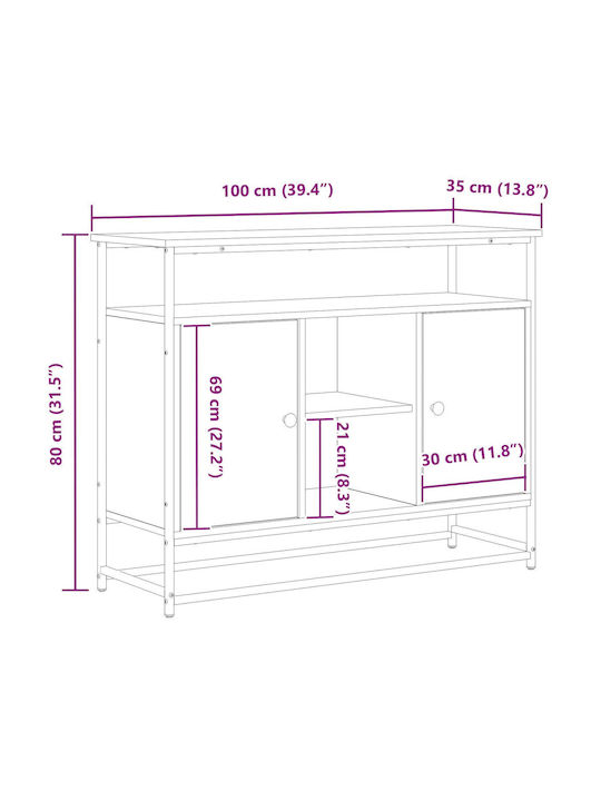 Bufet din Lemn & Metal Maro 100x35x80cm