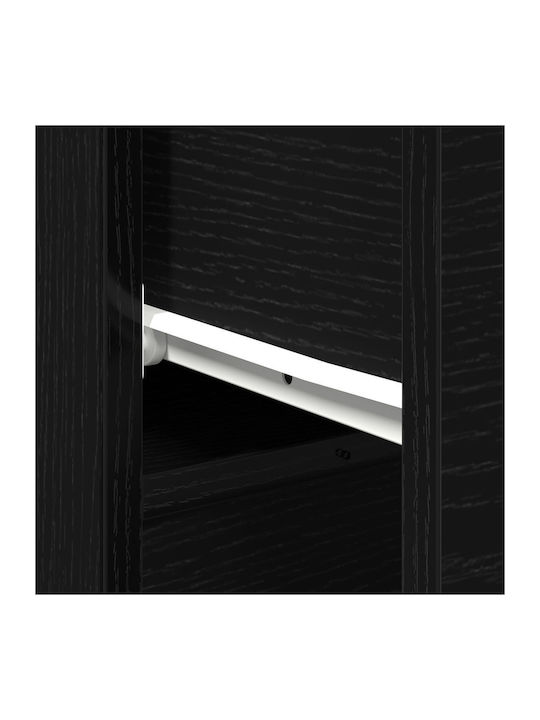 Sideboard Wooden with Drawers Black Oak 30x30x70cm