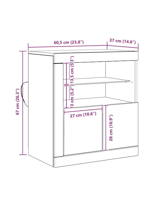 Bufet din Lemn Masiv Stejarii 60.5x37x67cm