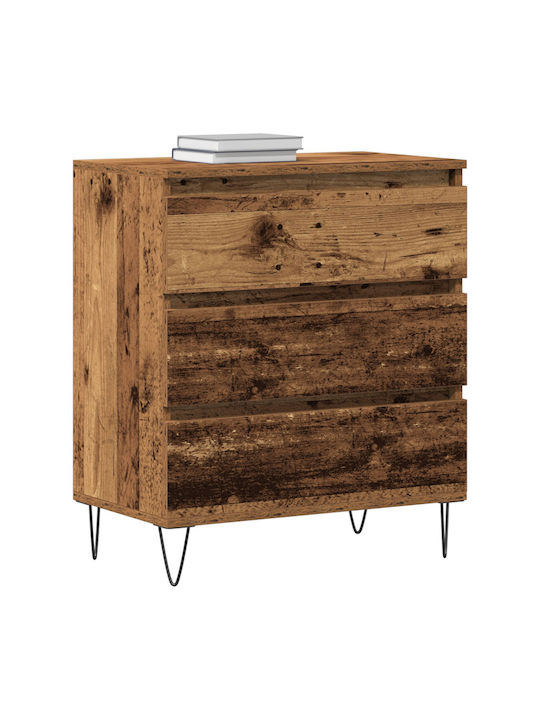 Sideboard made of Solid Wood & Metal with Drawers Earthy Wood 60x35x70cm
