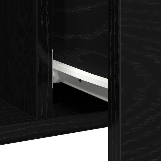 Μπουφές Ξύλινος με Συρτάρια Μαύρη Δρυς 100x36x60cm