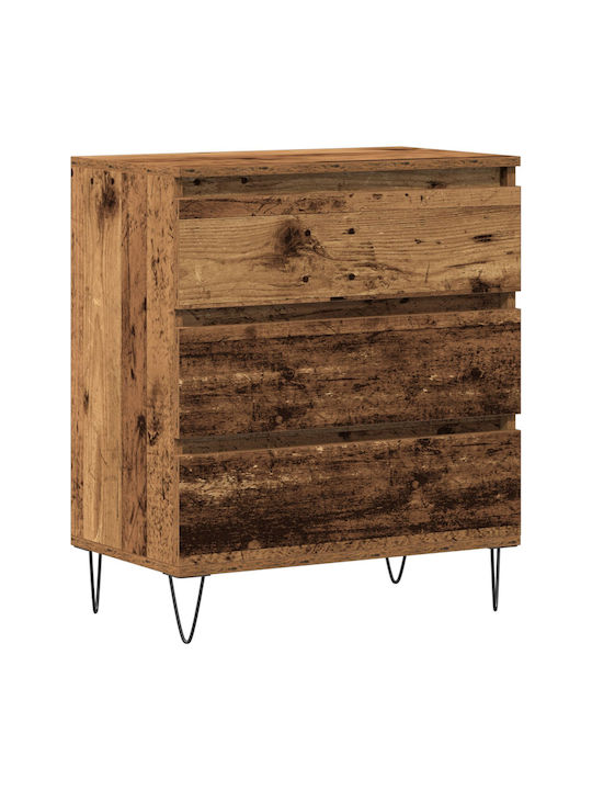 Sideboard made of Solid Wood & Metal with Drawers Earthy Wood 60x35x70cm