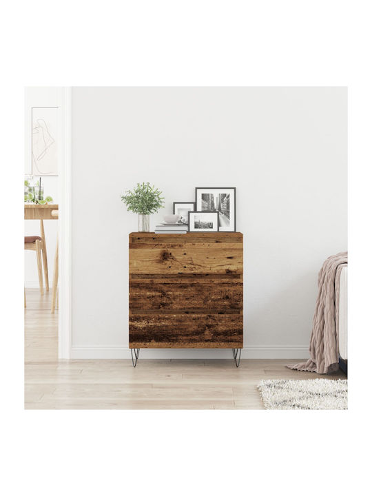 Sideboard made of Solid Wood & Metal with Drawers Earthy Wood 60x35x70cm