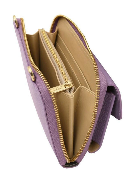 Large Leather Women's Wallet Travel Lilac
