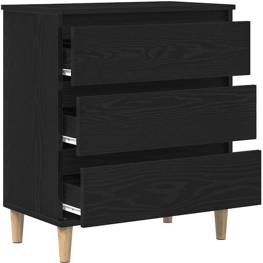 Μπουφές Ξύλινος με Συρτάρια Μαύρο Δρυς 60x35x70cm Μπουφές Ξύλινος με Συρτάρια Μαύρο Δρυς 60x35x70cm
