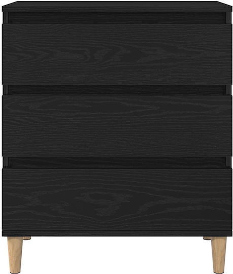 Μπουφές Ξύλινος με Συρτάρια Μαύρο Δρυς 60x35x70cm