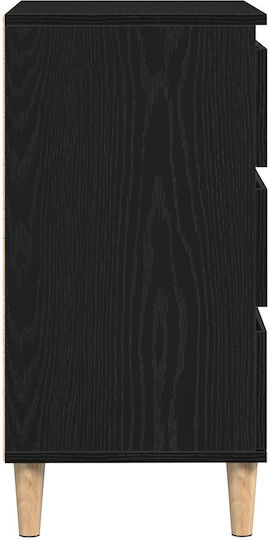 Μπουφές Ξύλινος με Συρτάρια Μαύρο Δρυς 60x35x70cm