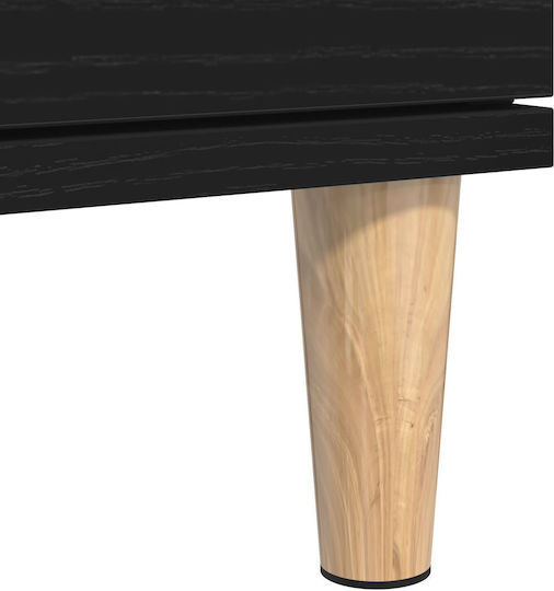Μπουφές Ξύλινος με Συρτάρια Μαύρο Δρυς 60x35x70cm