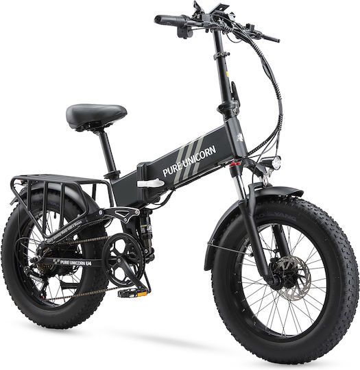 Pure Unicorn U4 Faltbares Elektrofahrrad 1000W 15Ah Fatbike Schwarz