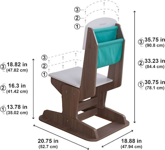 Birou Pentru Copii Maro 110x55.25x64.77-77.47cm