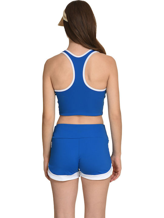 Set Bikini Sutien sport & Pantaloni scurți Blue