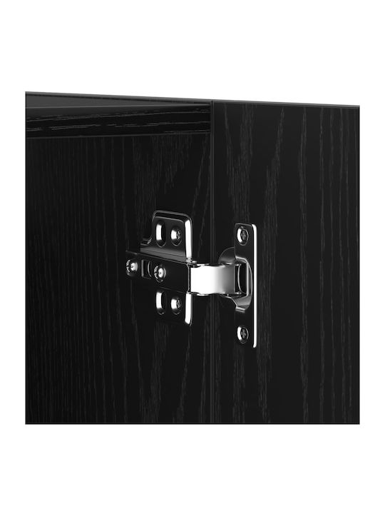 Wand Wohnzimmer Schrank aus Spanplatte Schwarze Eiche 30.5x30x90cm