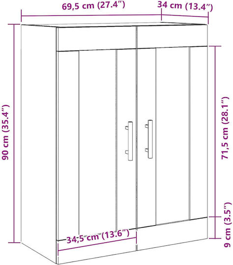 Шкаф Black Oak 69.5x34x90см.