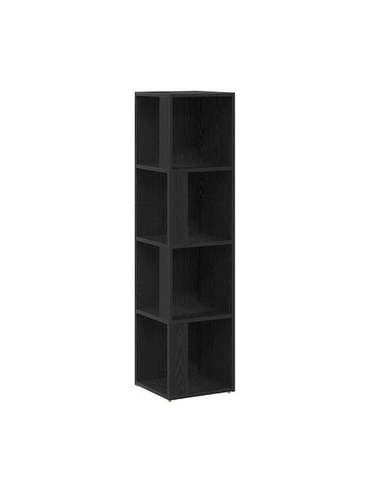 Γωνιακή Βιβλιοθήκη Μαύρης Δρυς 33x33x132εκ.