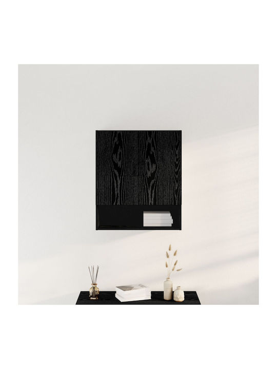 Wand Wohnzimmer Nische aus Spanplatte Schwarze Eiche 60x30x70cm