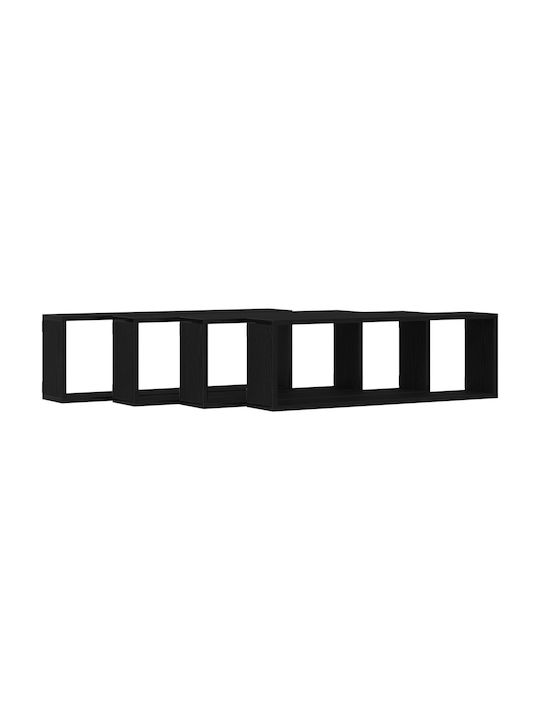Shelves Wall Black Oak 4pcs 80x15x26cm