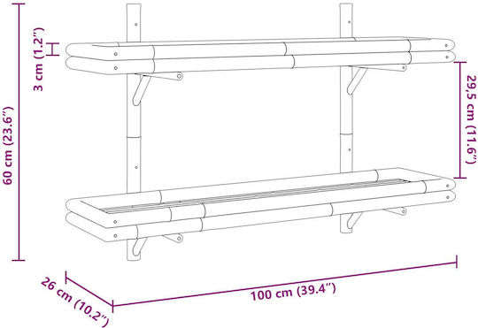 Raft Bambus 100x26x60cm