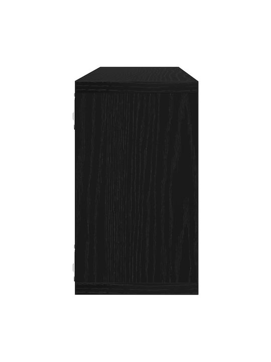 Shelves Wall Black Oak 4pcs 80x15x26cm