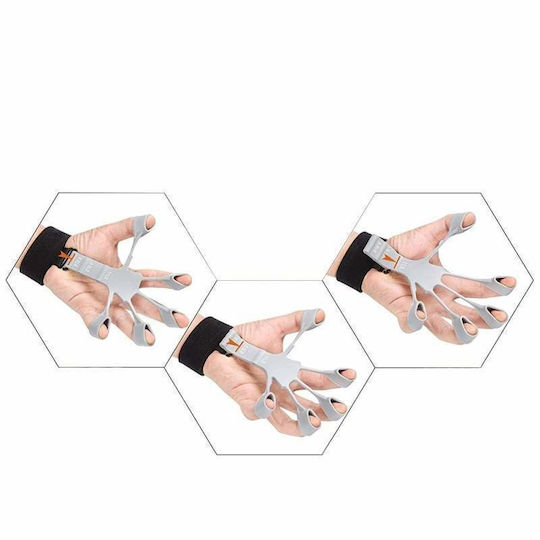 Silikon Fingerstrecker Siks Klettverschluss Unterstützungsband Verschiedene Schwierigkeitsgrade Physische Erholung Grau