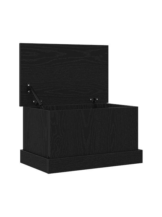 vidaXL Wooden Storage Box with Lid Black 50x30x28cm 1pcs