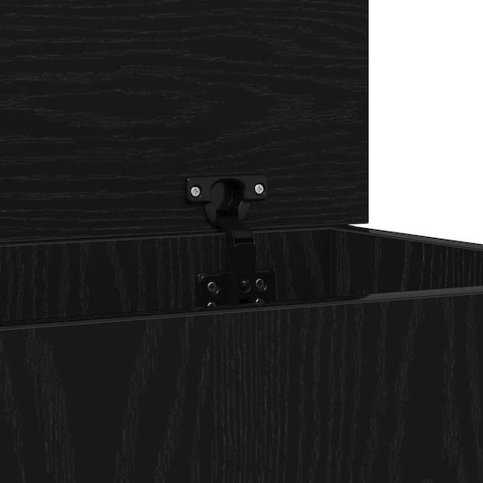 vidaXL Wooden Storage Box with Lid Black 70x40x38cm 1pcs
