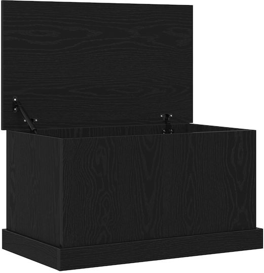 vidaXL Wooden Storage Box with Lid Black 70x40x38cm 1pcs