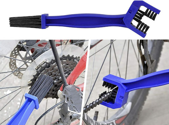Kit de curățare lanț și pinioane bicicletă cu 7 piese portocaliu albastru