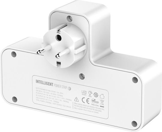 Beline Steckdosenleiste 2 Anschlüsse mit 2 USB-A und USB-C