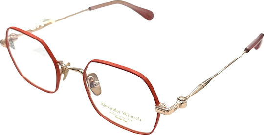 Alexander Wintsch 6177 C4 Women's Metal Prescription Eyeglasses Geometric Red-Gold